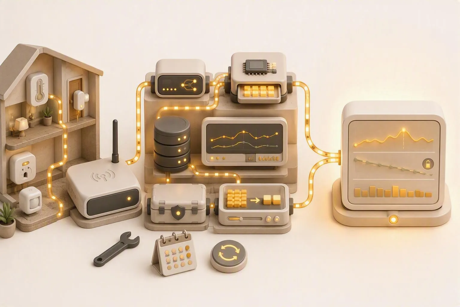 A Zigbee home-automation network telemetry illustration